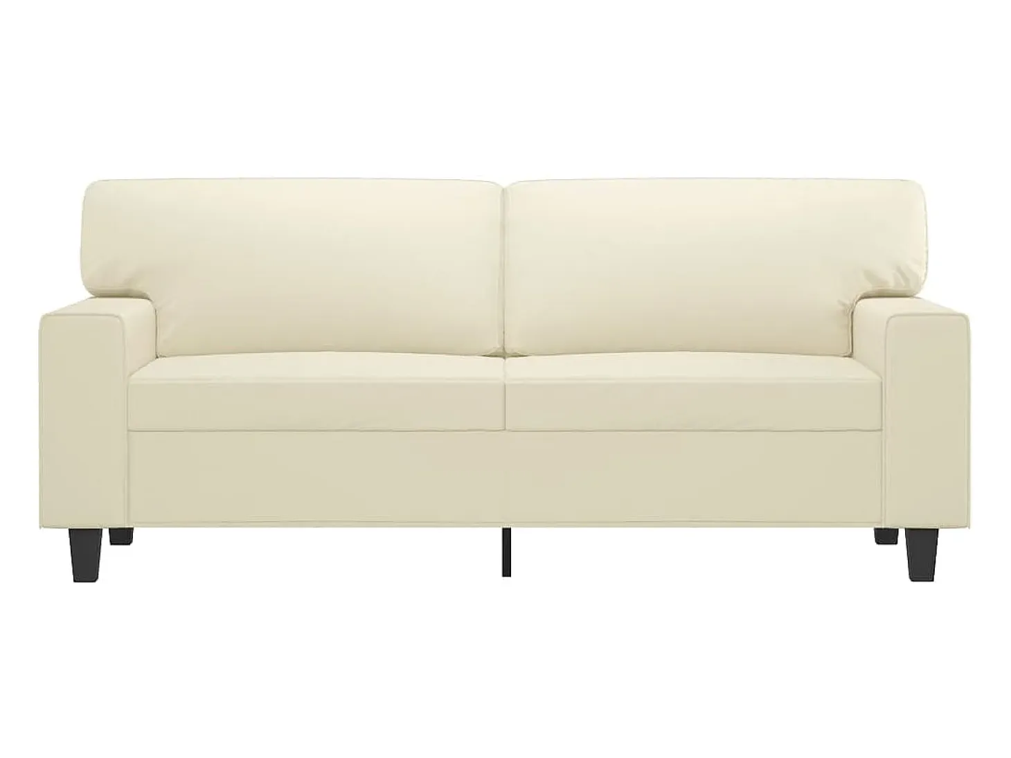 Sofá de 2 plazas de cuero sintético color crema 140 cm