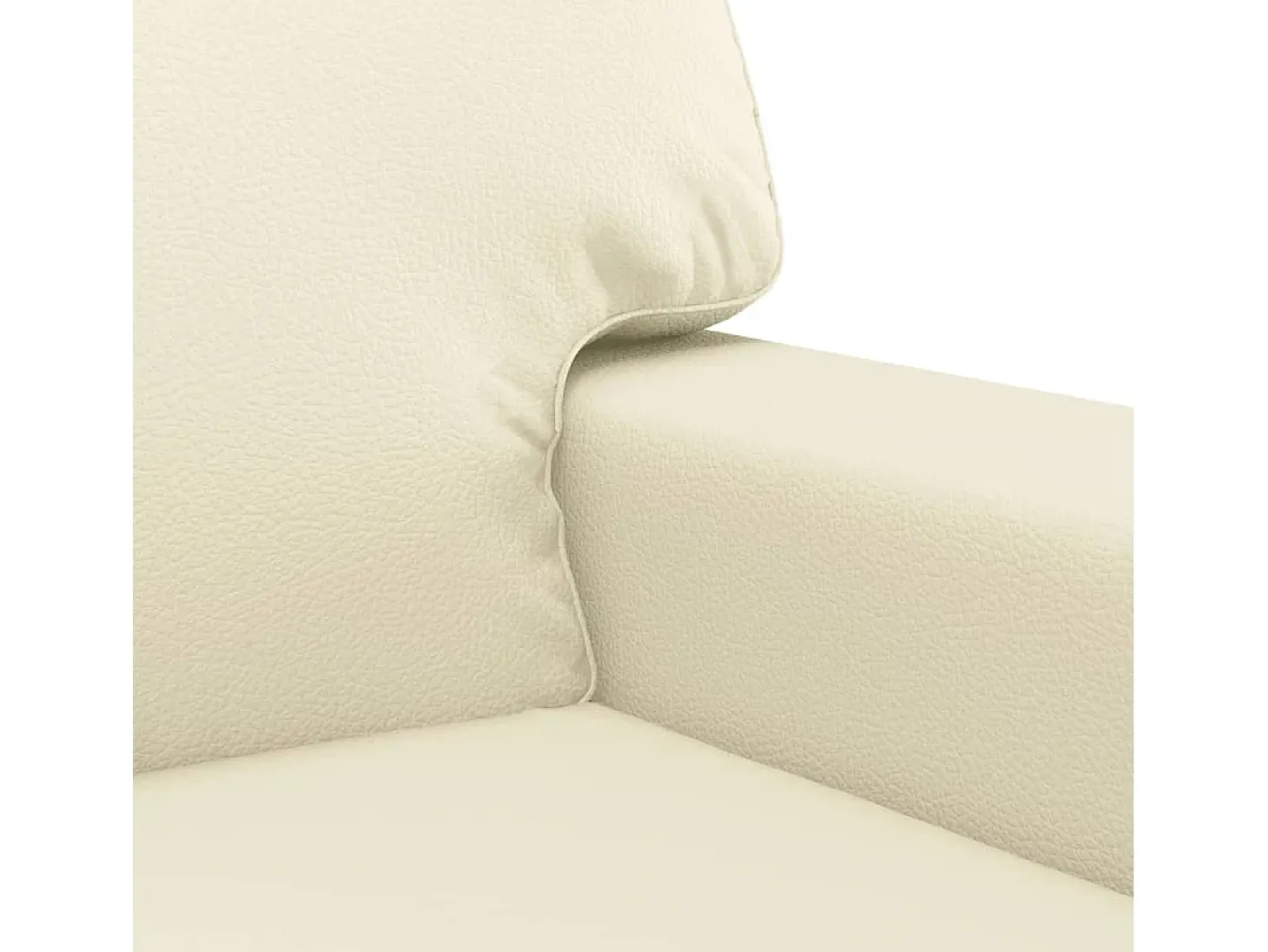 Sofá de 2 plazas de cuero sintético color crema 140 cm
