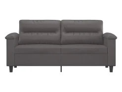 Sofá de 2 plazas de cuero sintético gris 140 cm