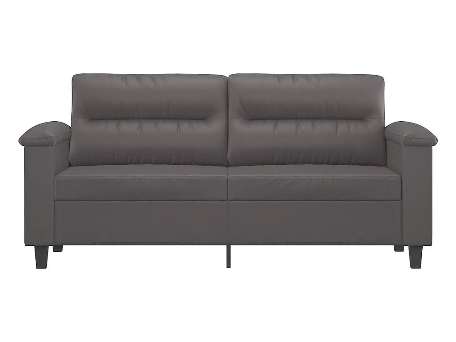 Sofá de 2 plazas de cuero sintético gris 140 cm