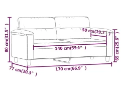 Sofá de 2 plazas de cuero sintético color capuchino 140 cm