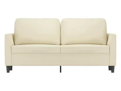 Sofá de 2 plazas de cuero sintético color crema 140 cm