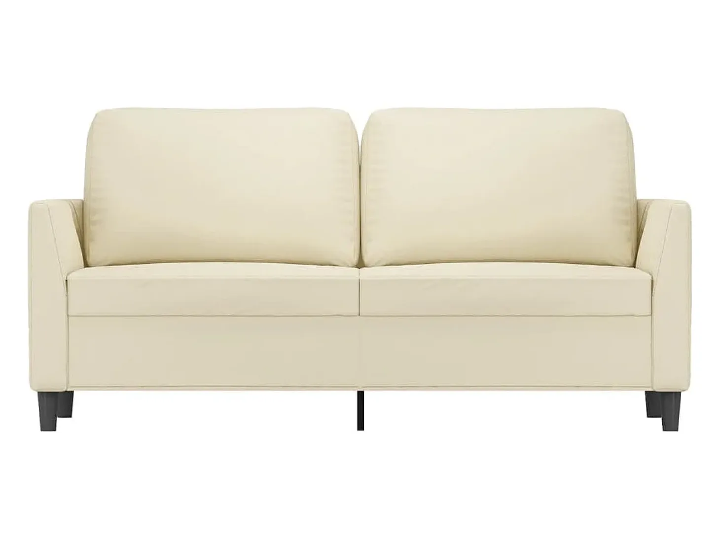 Sofá de 2 plazas de cuero sintético color crema 140 cm