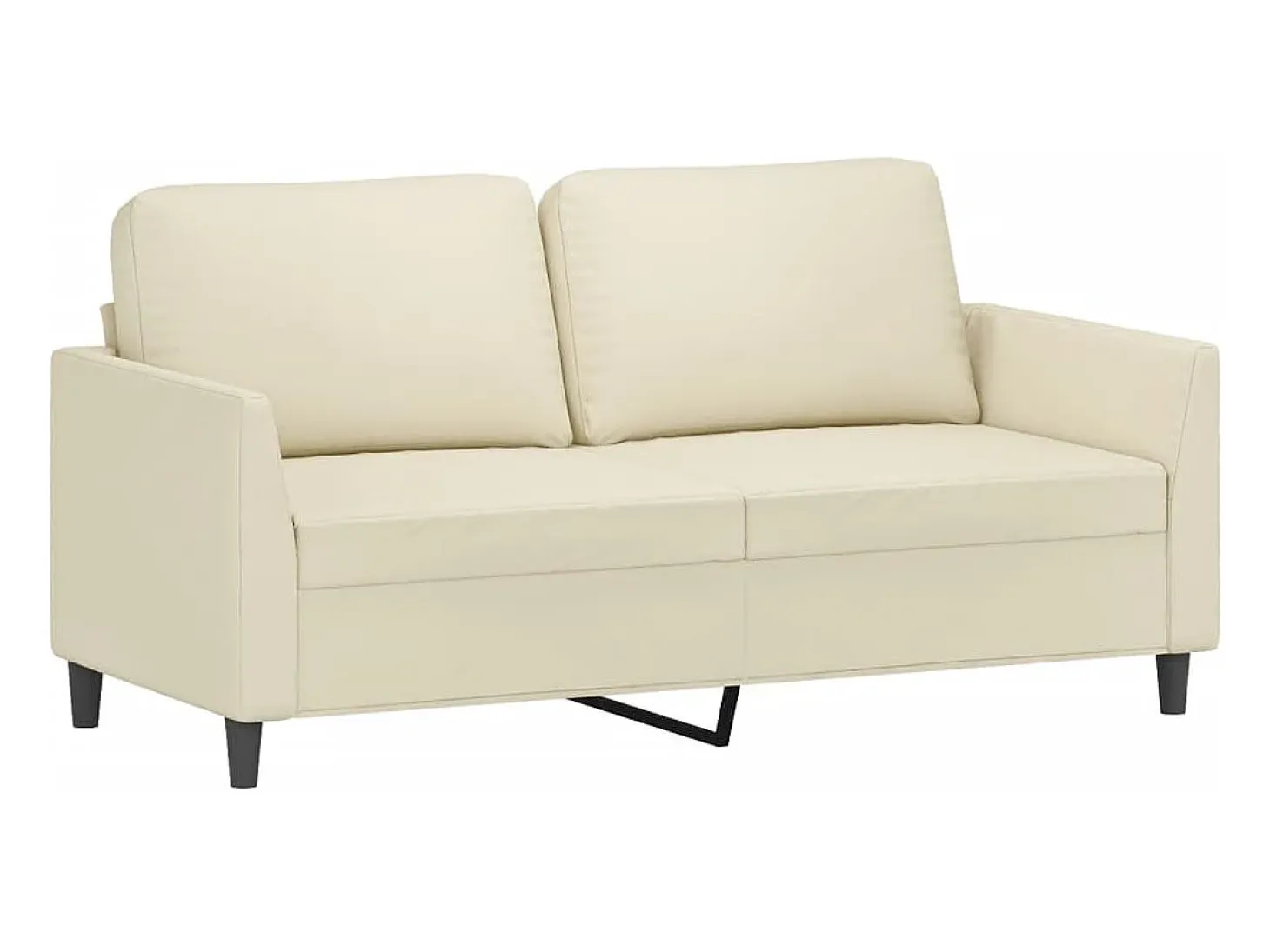 Sofá de 2 plazas de cuero sintético color crema 140 cm