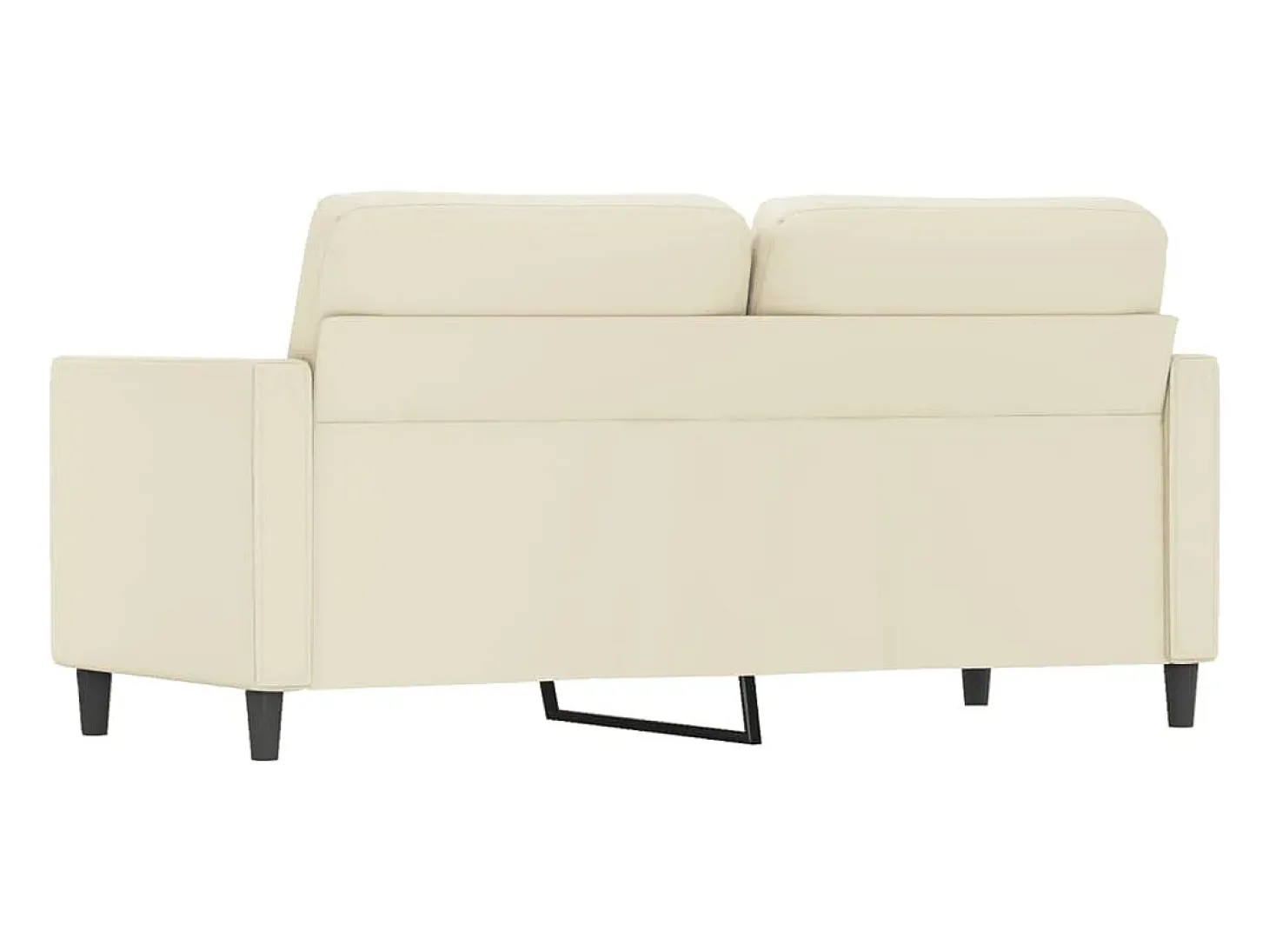 Sofá de 2 plazas de cuero sintético color crema 140 cm