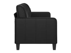 Sofá de 3 plazas de cuero sintético negro 180 cm