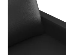 Sofá de 3 plazas de cuero sintético negro 180 cm