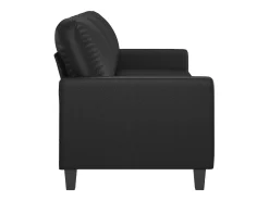 Sofá de 3 plazas de cuero sintético negro 180 cm