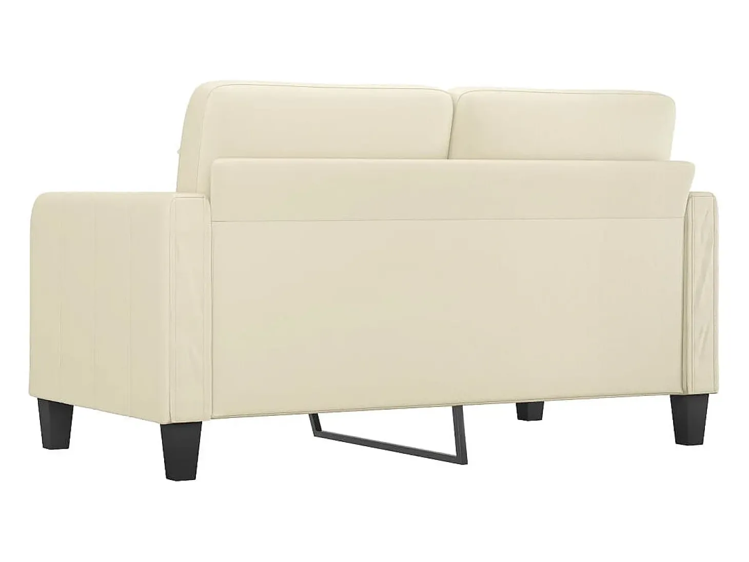 Sofá de 2 plazas de cuero sintético color crema 140 cm