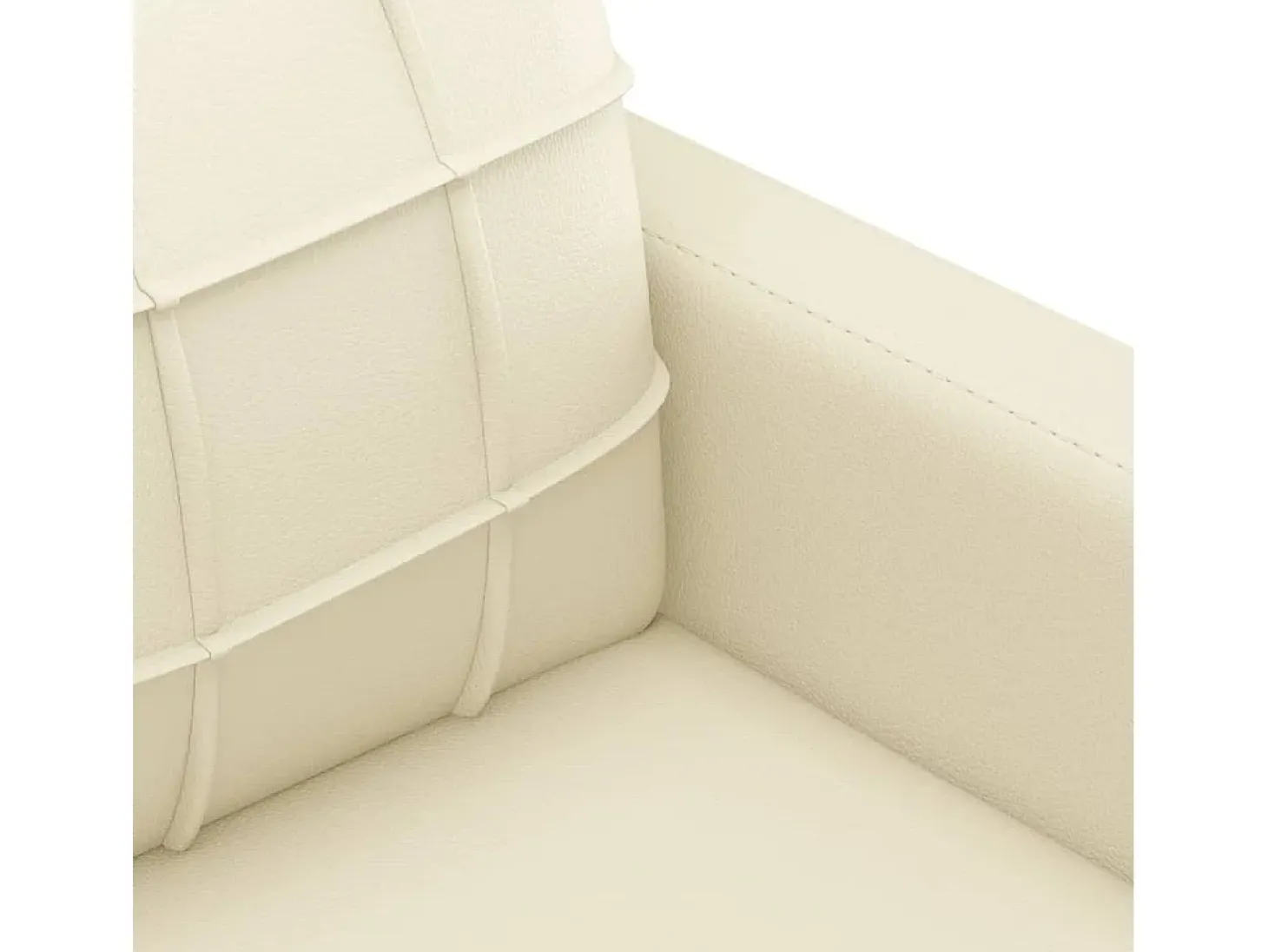 Sofá de 2 plazas de cuero sintético color crema 140 cm