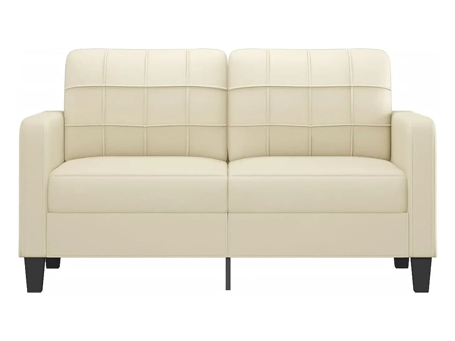 Sofá de 2 plazas de cuero sintético color crema 140 cm