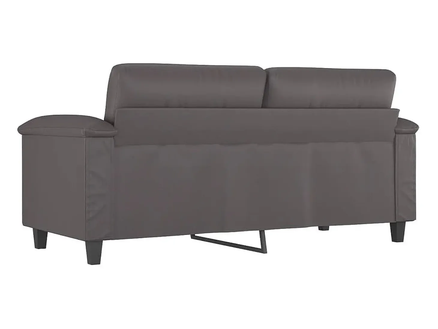 Sofá de 2 plazas de cuero sintético gris 140 cm
