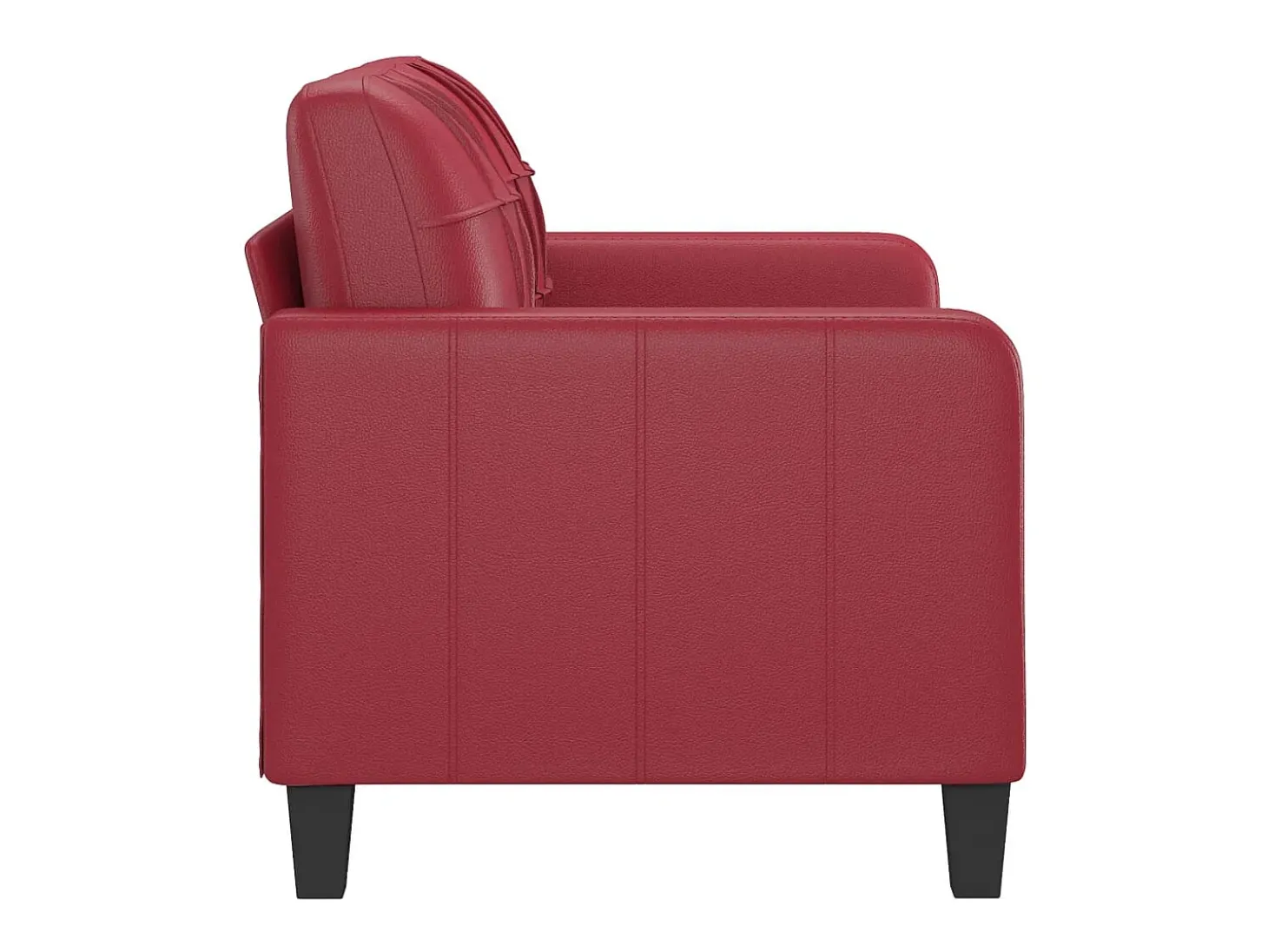 Sofá de 2 plazas de cuero sintético rojo vino 120 cm