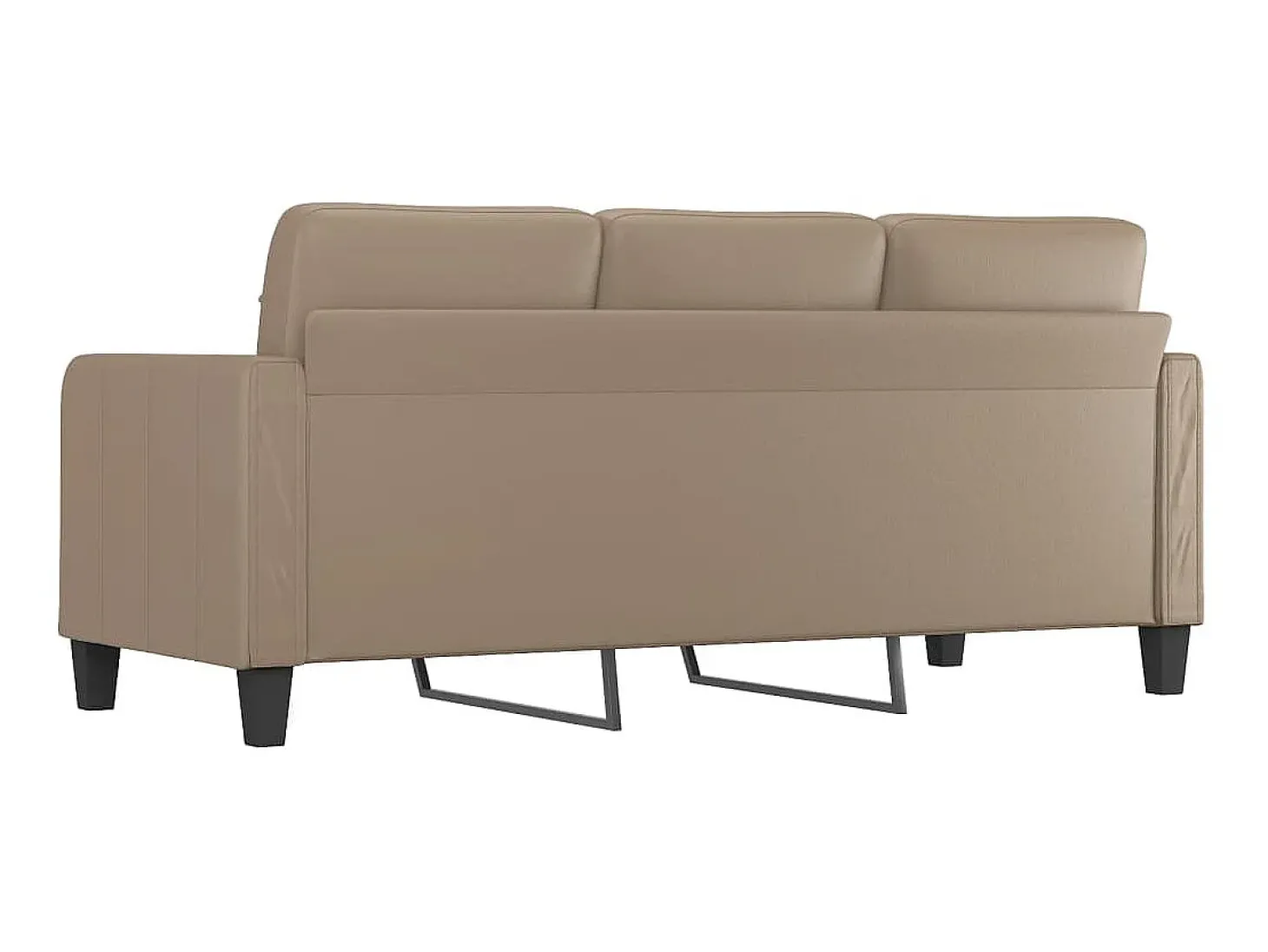 Sofá de 3 plazas de cuero sintético color capuchino 180 cm ES83457