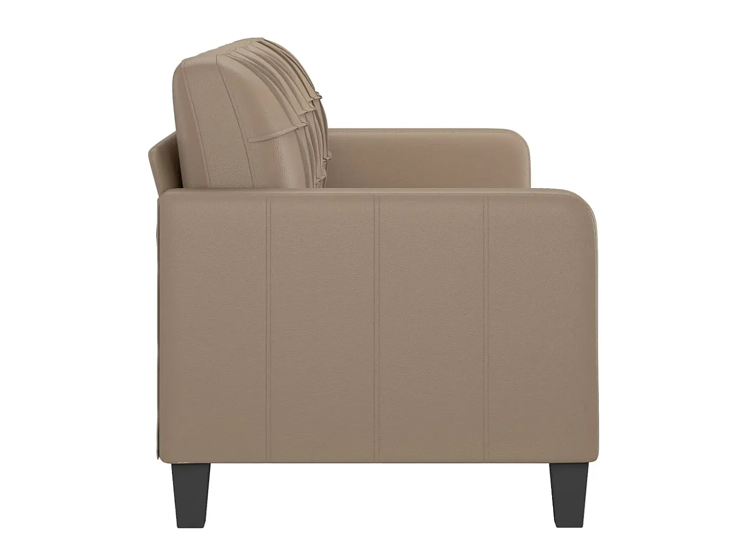 Sofá de 3 plazas de cuero sintético color capuchino 180 cm ES83457