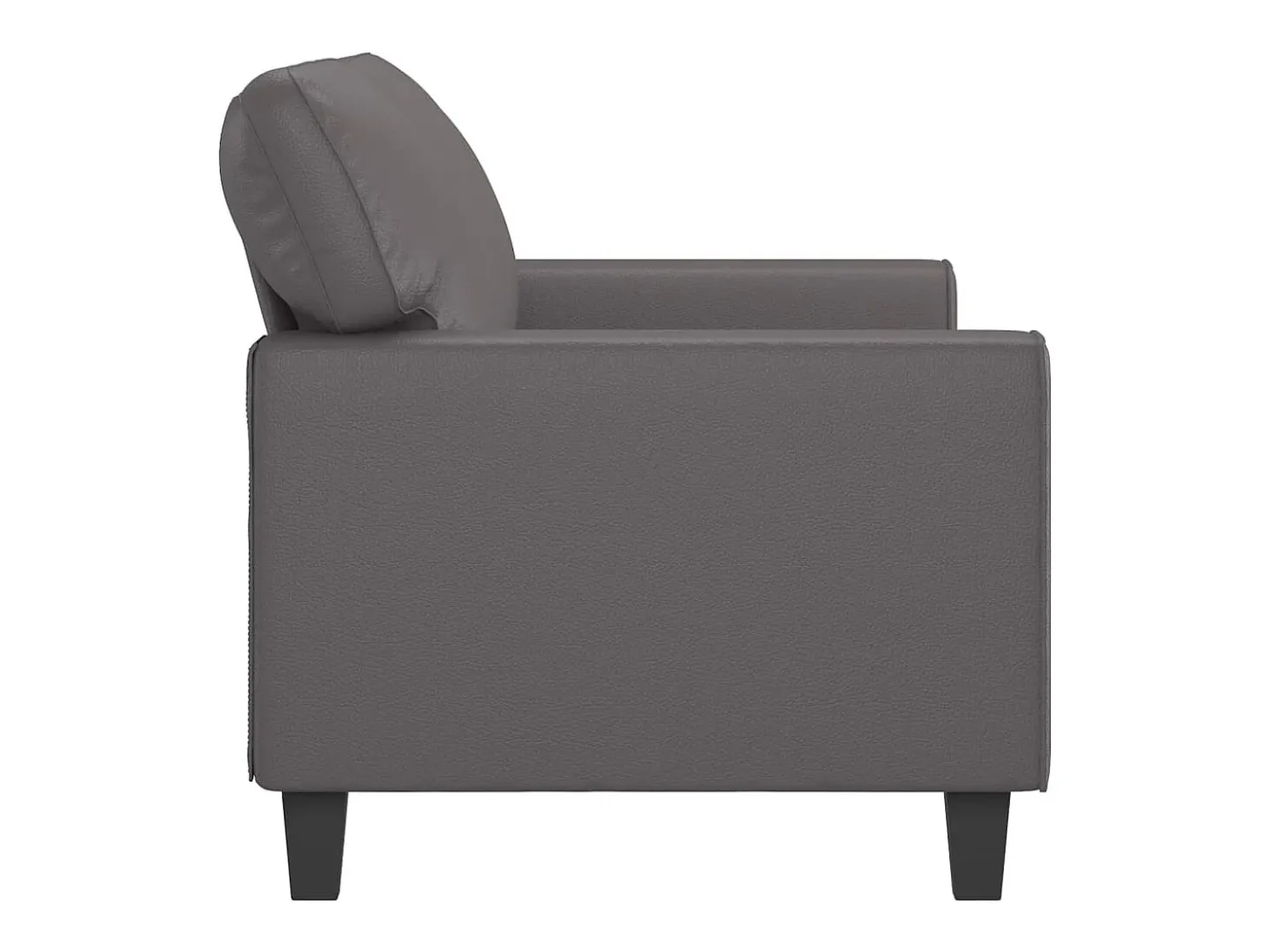 Sofá de 2 plazas de cuero sintético gris 140 cm