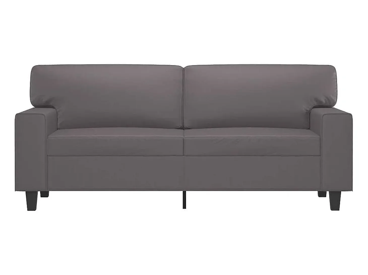 Sofá de 2 plazas de cuero sintético gris 140 cm