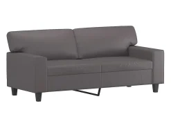 Sofá de 2 plazas de cuero sintético gris 140 cm