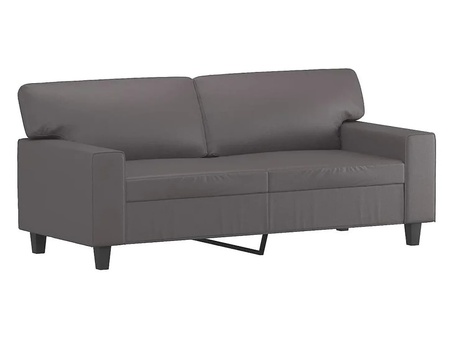 Sofá de 2 plazas de cuero sintético gris 140 cm