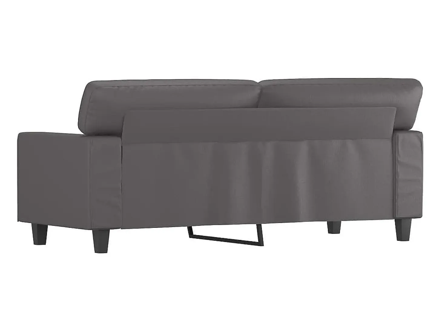 Sofá de 2 plazas de cuero sintético gris 140 cm