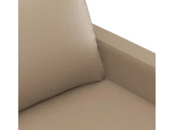 Sofá de 3 plazas de cuero sintético color capuchino 180 cm