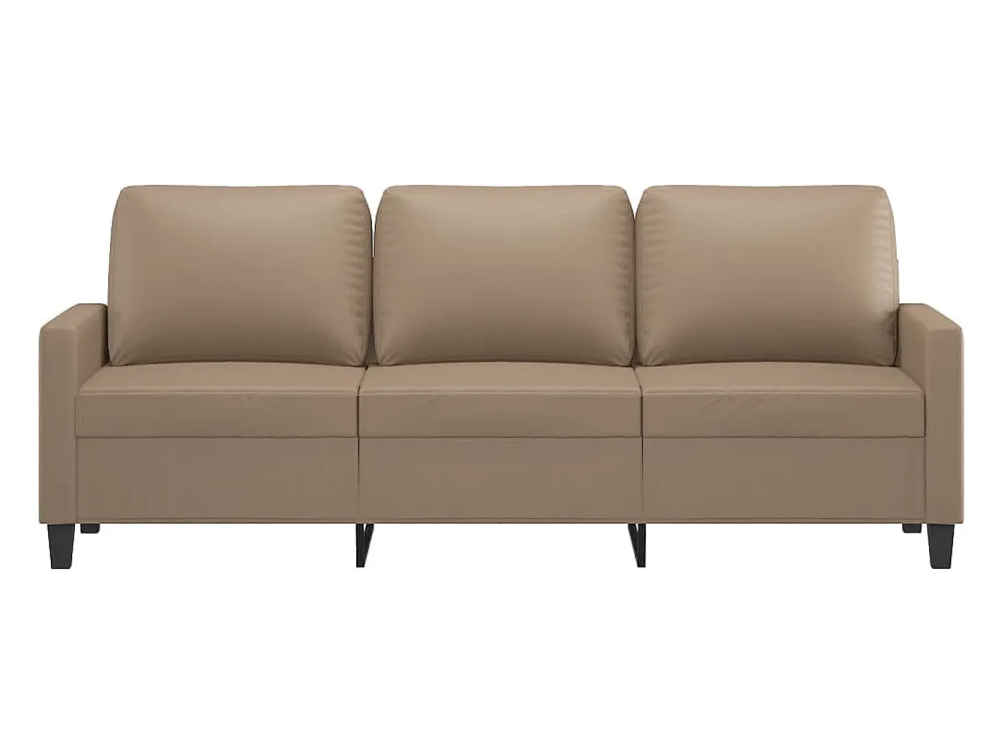 Sofá de 3 plazas de cuero sintético color capuchino 180 cm