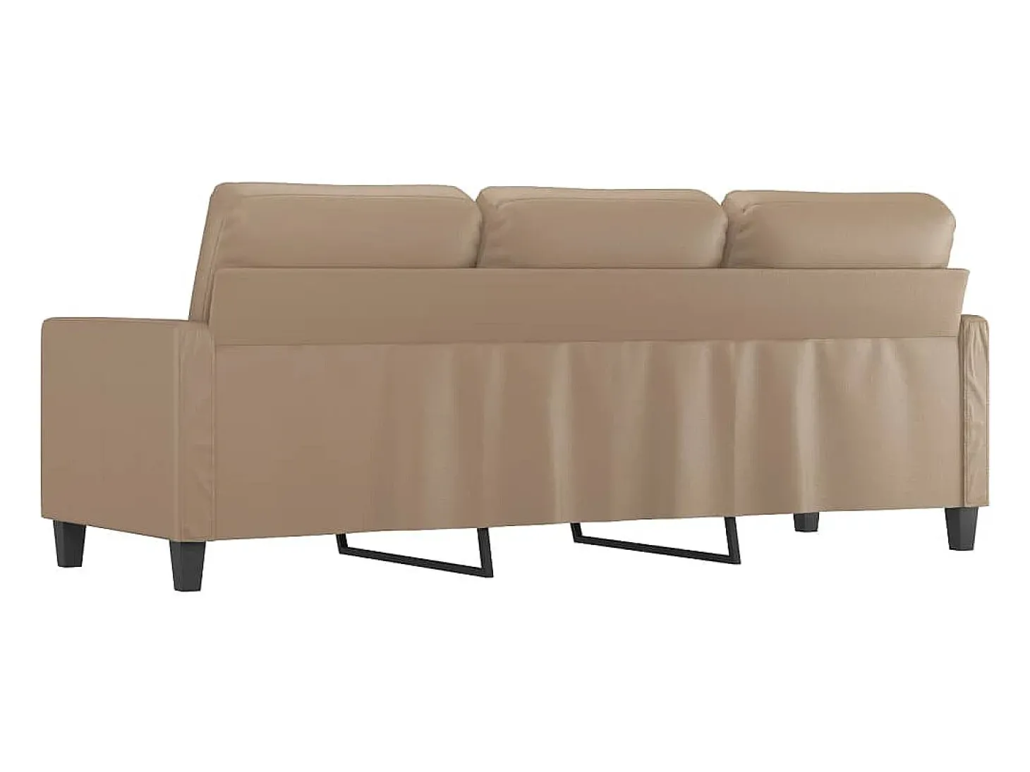 Sofá de 3 plazas de cuero sintético color capuchino 180 cm