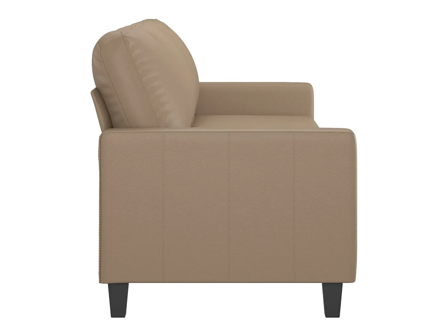 Sofá de 3 plazas de cuero sintético color capuchino 180 cm