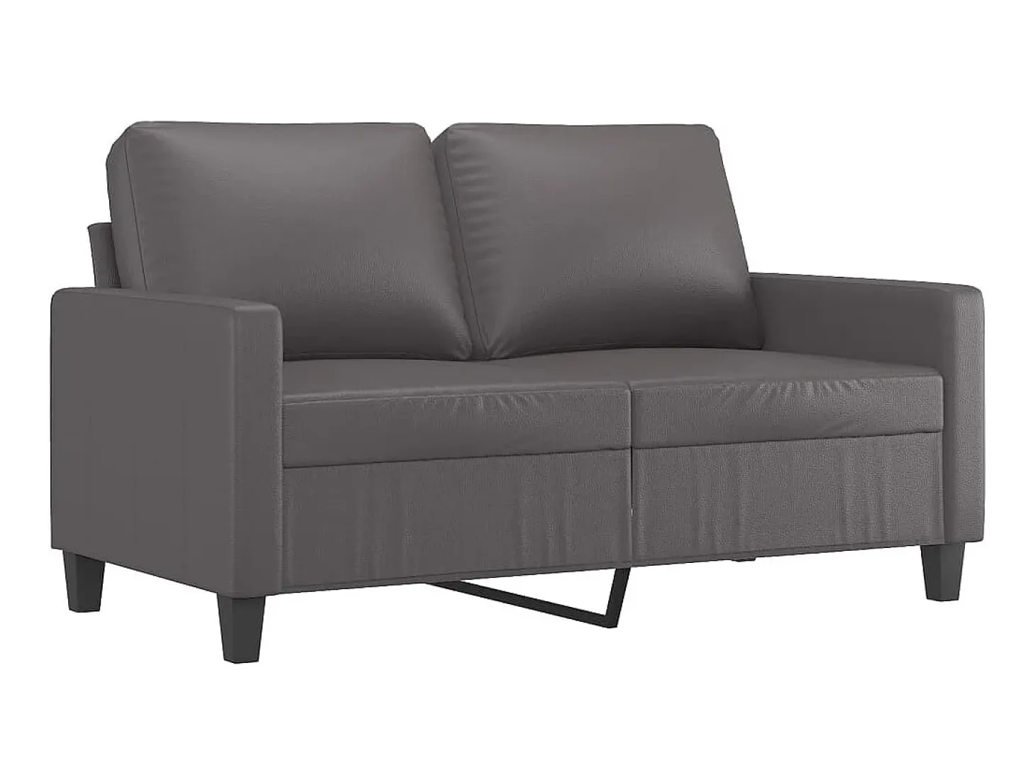 Sofá de 2 plazas de cuero sintético gris 120 cm PWFG46377