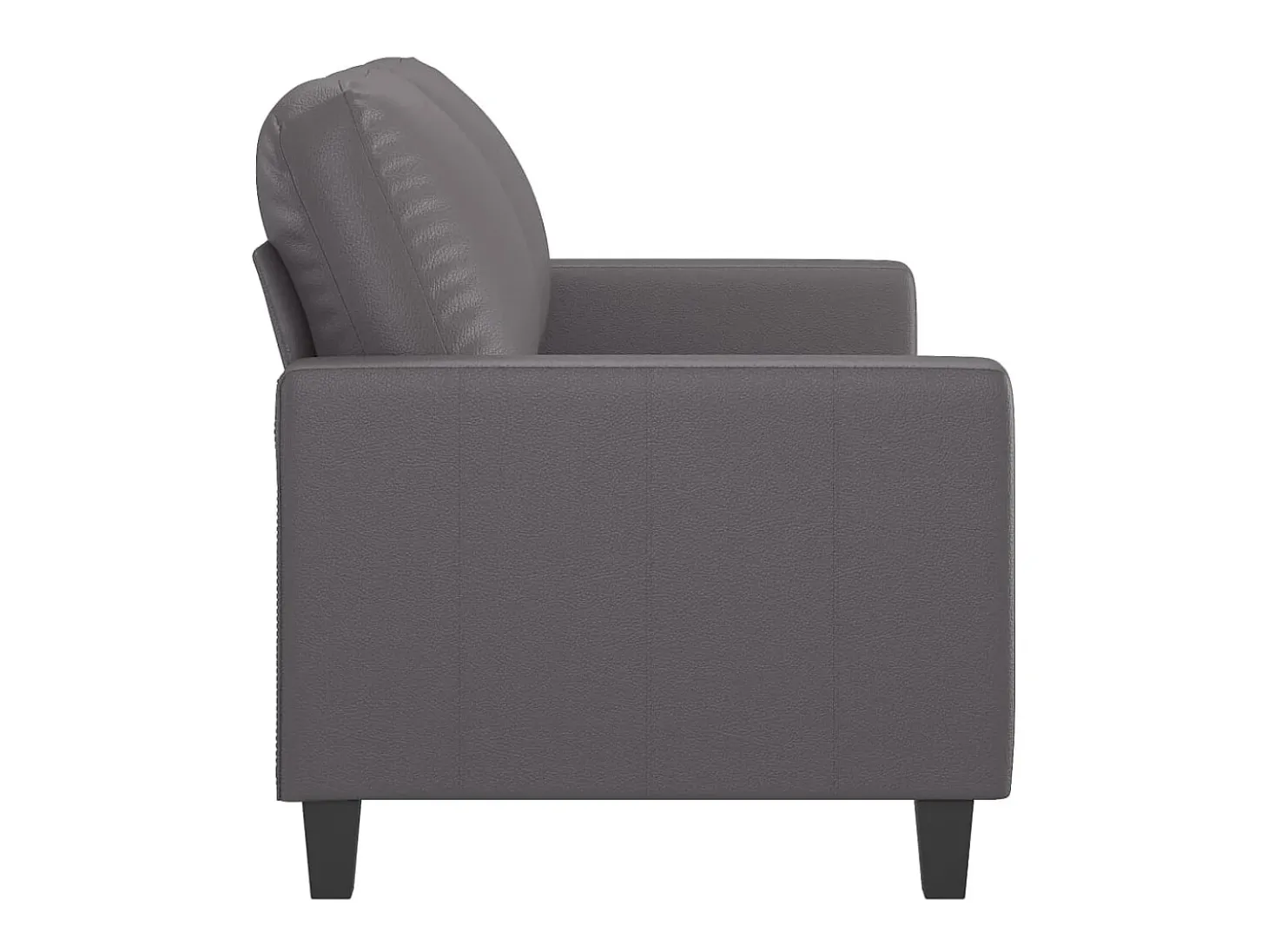 Sofá de 2 plazas de cuero sintético gris 120 cm PWFG46377