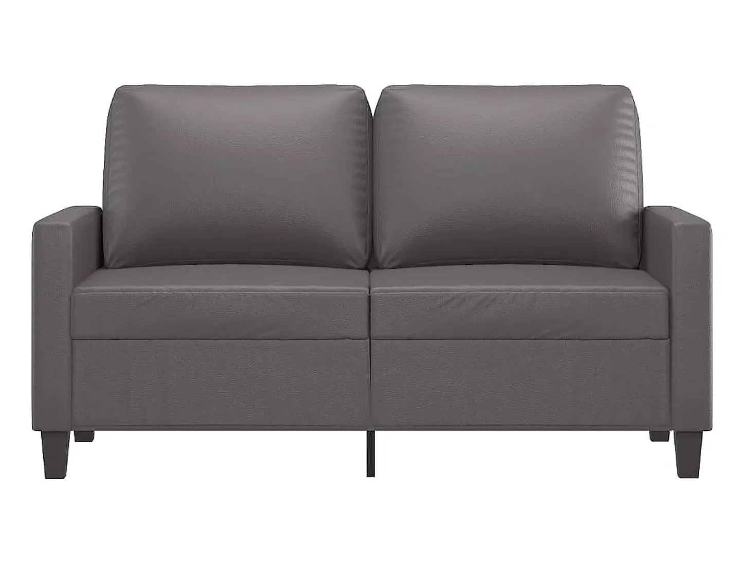 Sofá de 2 plazas de cuero sintético gris 120 cm PWFG46377
