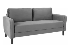 Sofá de 3 plazas de diseño moderno para salón y salones en tela Portland - Gris