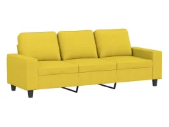 Sofá de 3 plazas de tela amarillo claro 180 cm