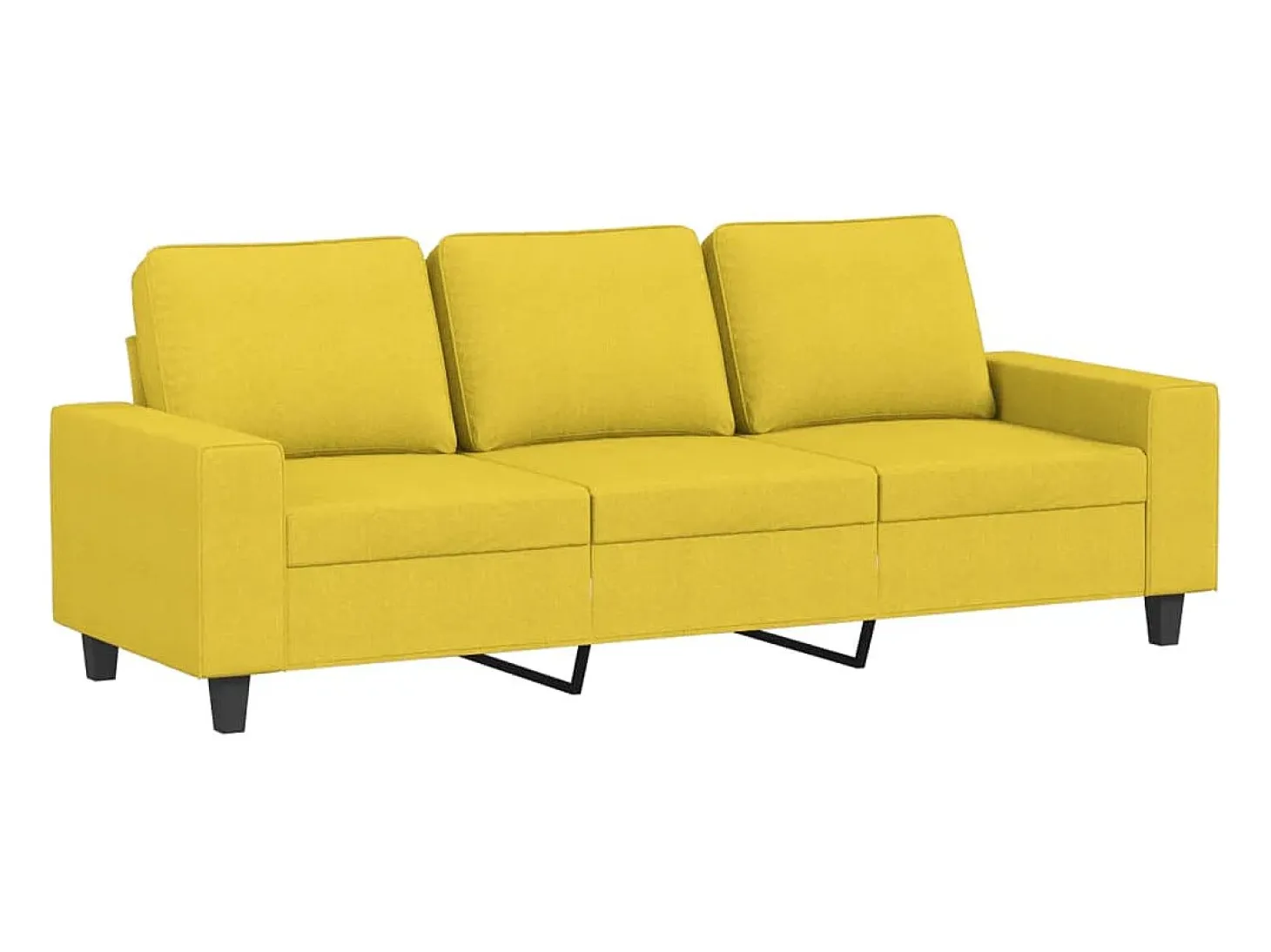 Sofá de 3 plazas de tela amarillo claro 180 cm