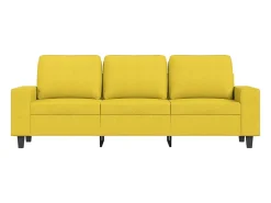 Sofá de 3 plazas de tela amarillo claro 180 cm