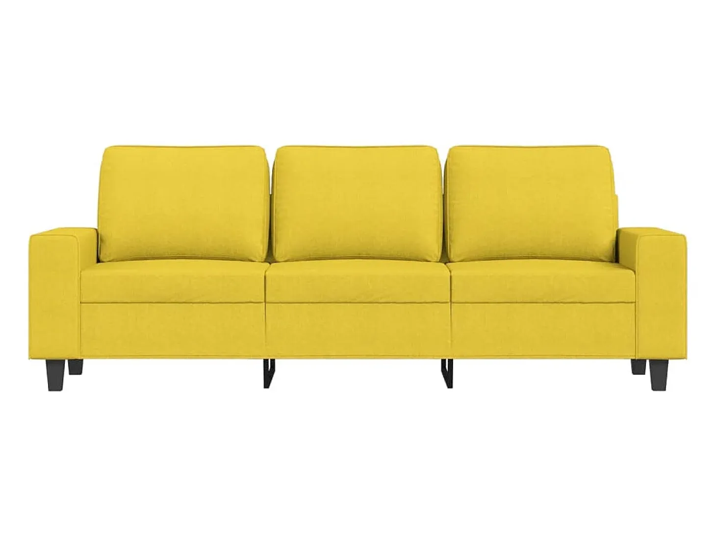 Sofá de 3 plazas de tela amarillo claro 180 cm