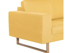 Sofá de 3 plazas de tela amarillo
