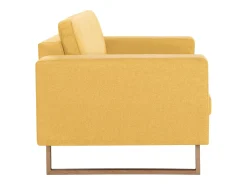 Sofá de 3 plazas de tela amarillo