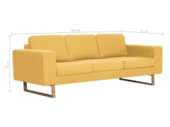 Sofá de 3 plazas de tela amarillo