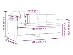 Sofá de 2 plazas de tela amarillo claro 140 cm