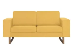 Sofá de 2 plazas de tela amarillo