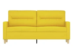 Sofá de 2 plazas de tela amarillo claro 140 cm