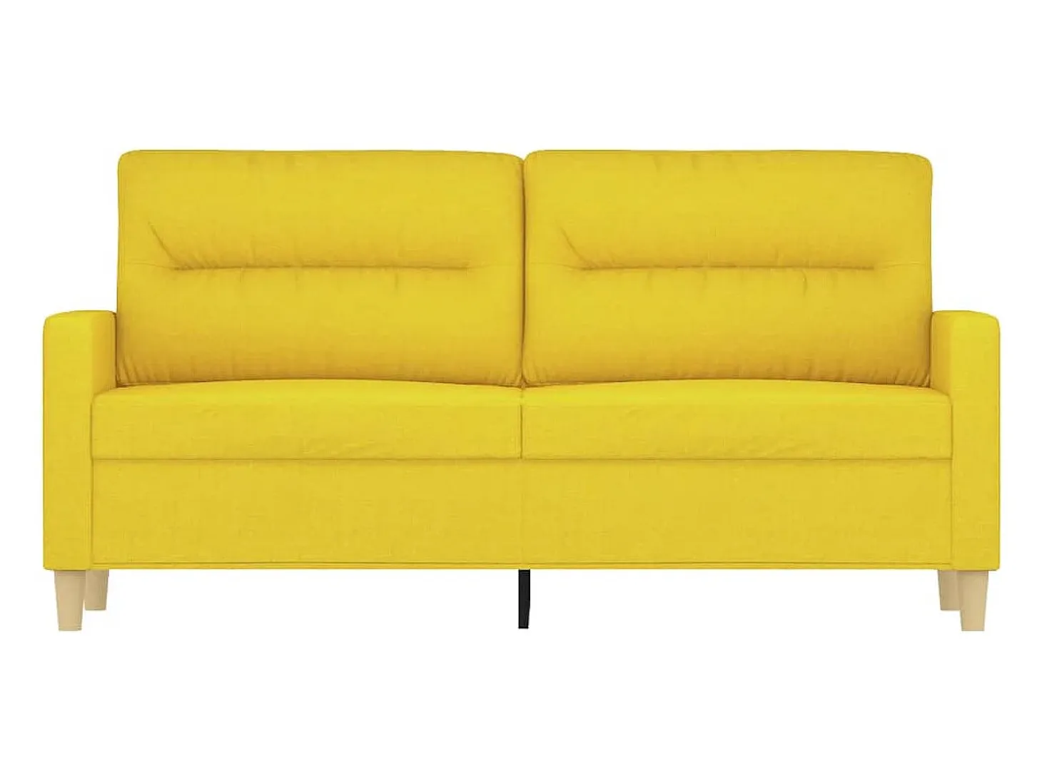 Sofá de 2 plazas de tela amarillo claro 140 cm
