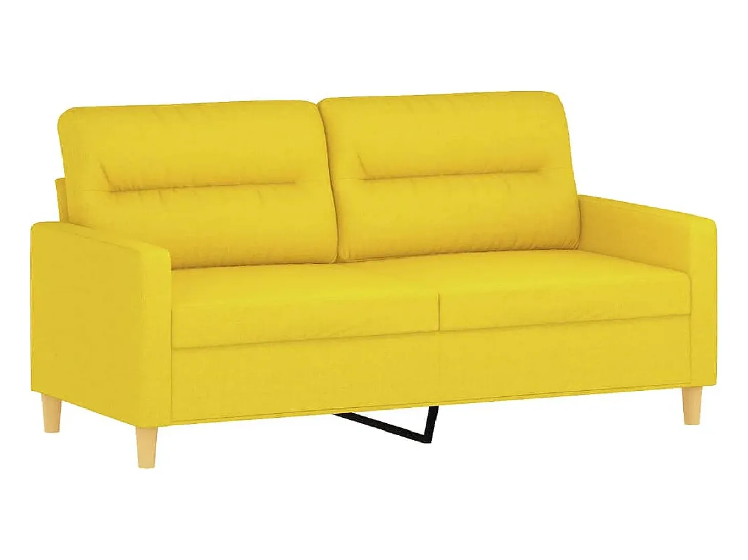 Sofá de 2 plazas de tela amarillo claro 140 cm