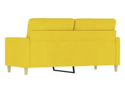 Sofá de 2 plazas de tela amarillo claro 140 cm