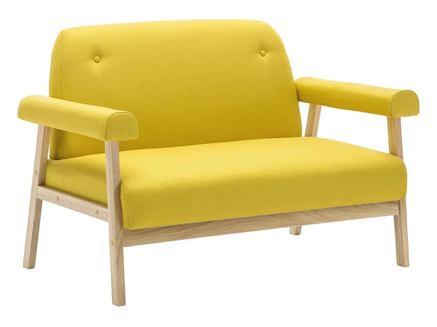 Sofá de 2 plazas de tela amarillo