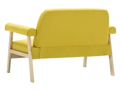 Sofá de 2 plazas de tela amarillo