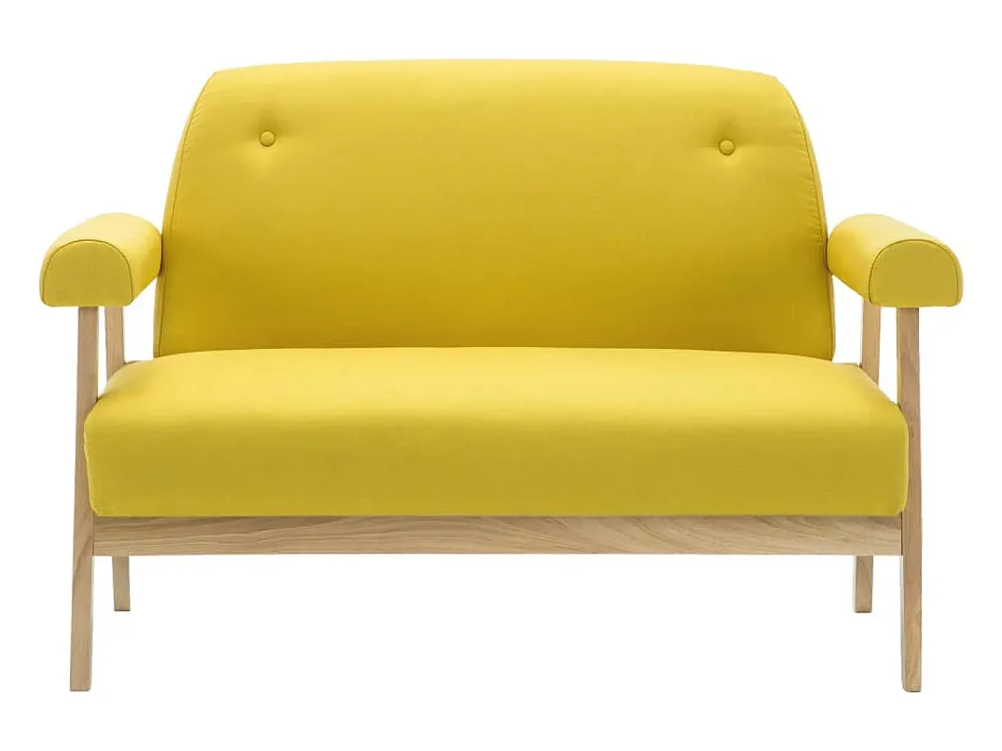 Sofá de 2 plazas de tela amarillo