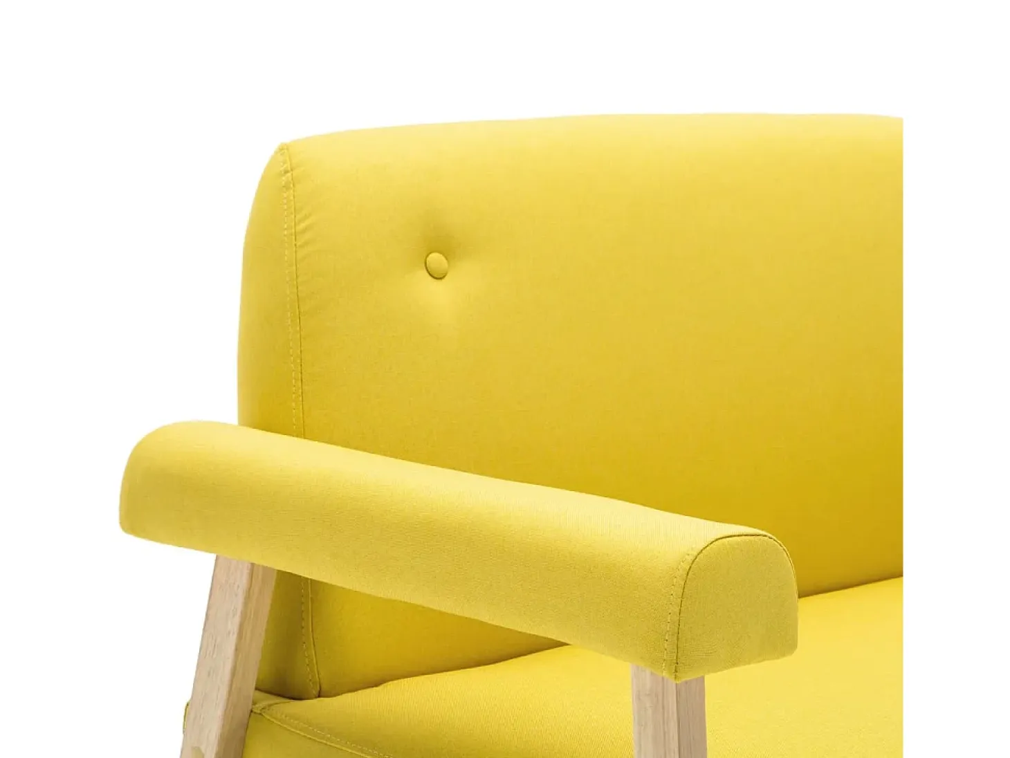 Sofá de 2 plazas de tela amarillo
