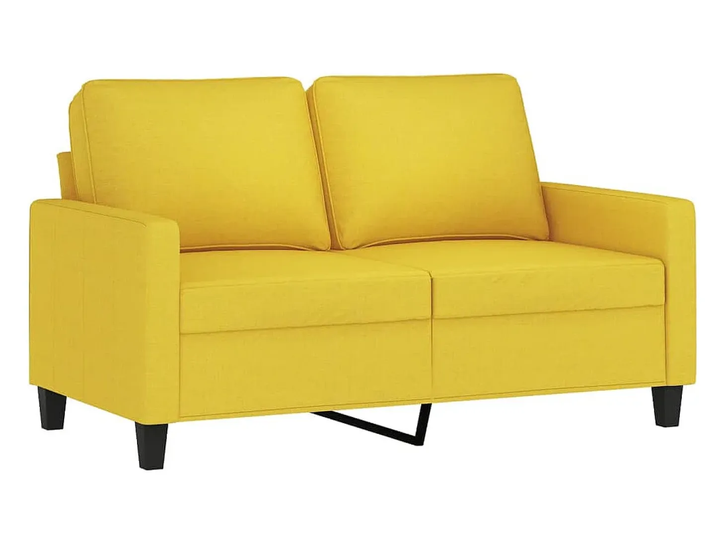 Sofá de 2 plazas de tela amarillo claro 120 cm